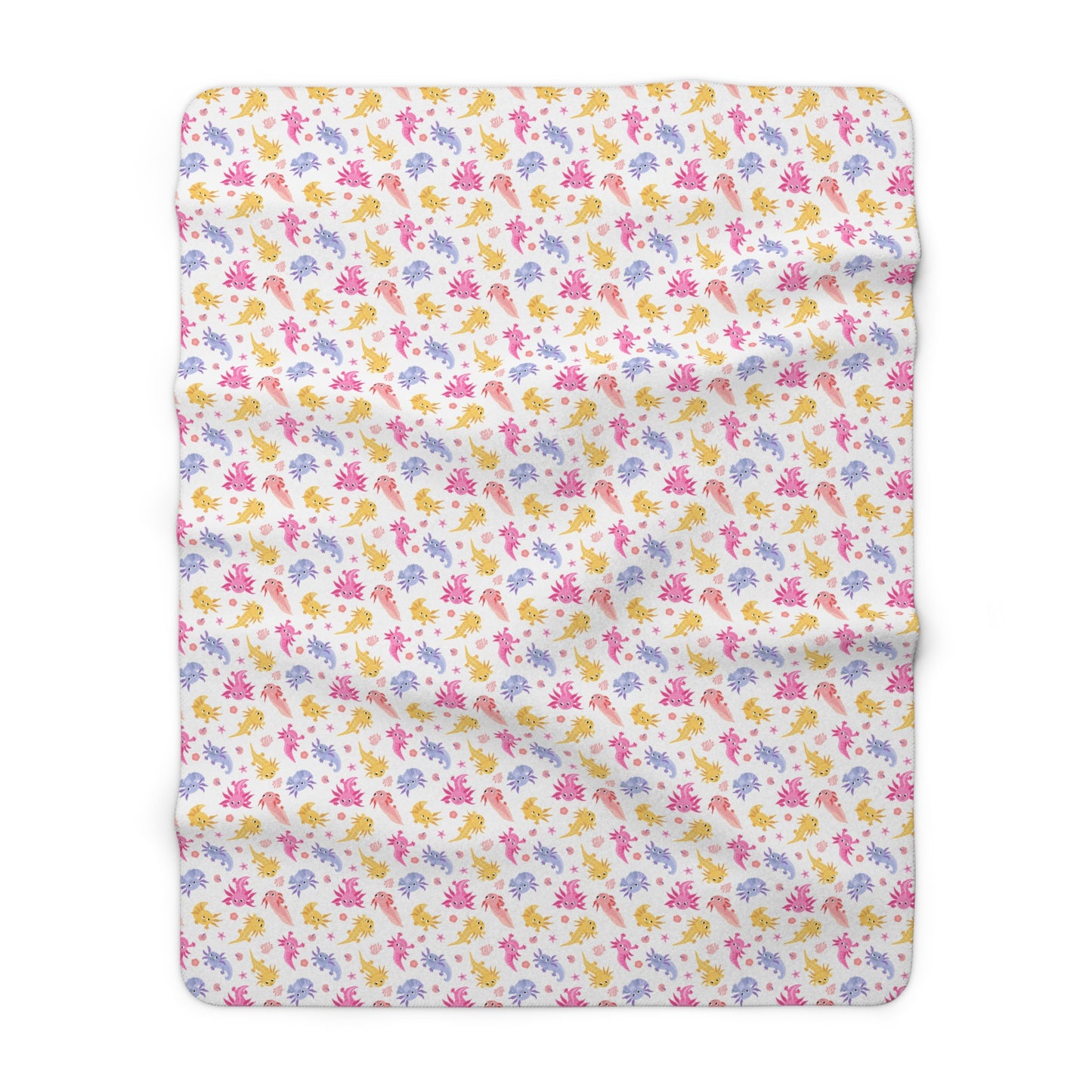 Axolotl Whimsy Sherpa Fleece Blanket