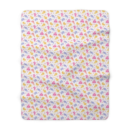 Axolotl Whimsy Sherpa Fleece Blanket