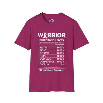 Breast Cancer Warrior Nutrition Facts Adult T-shirt