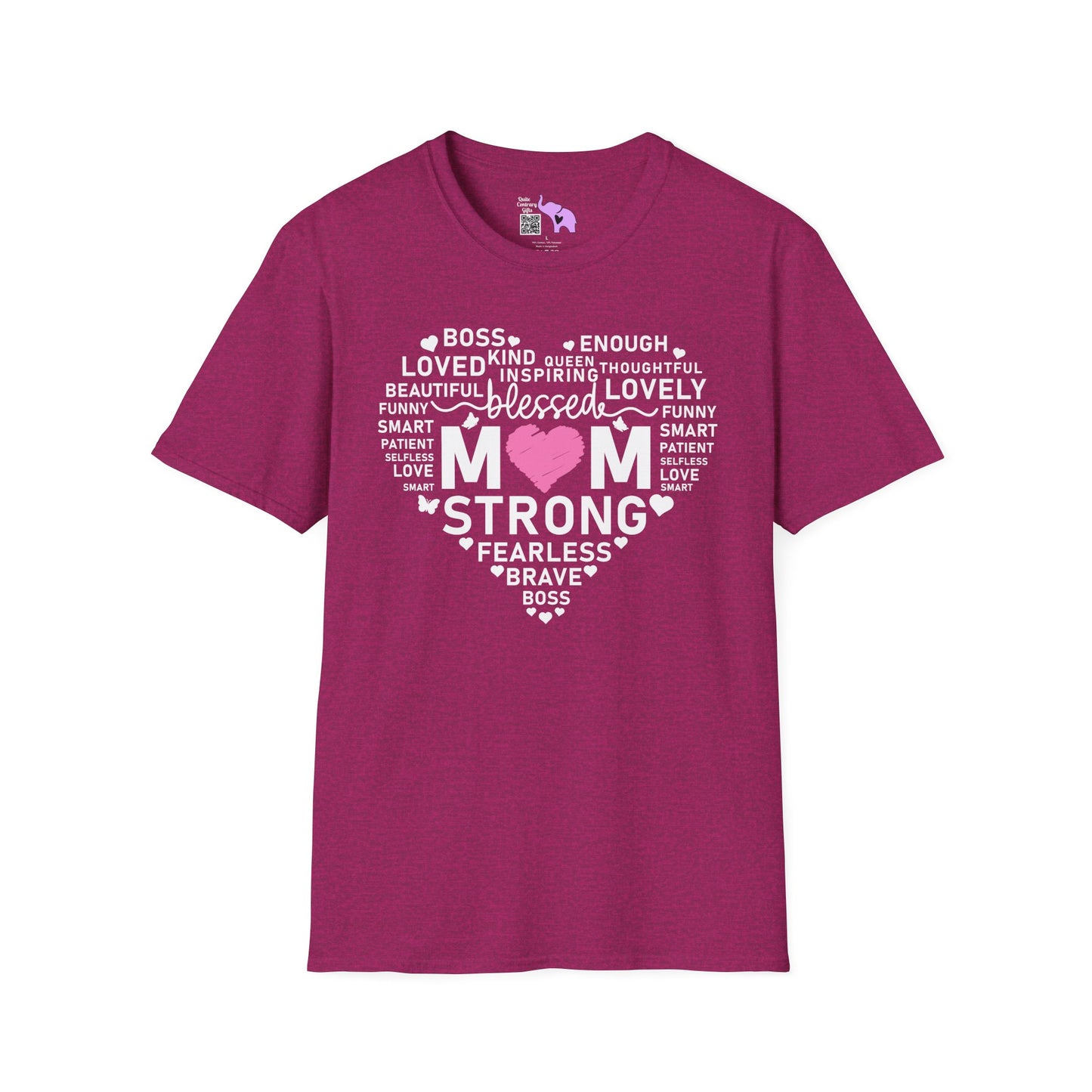 Mom Strong (Heart) Adult T-shirt