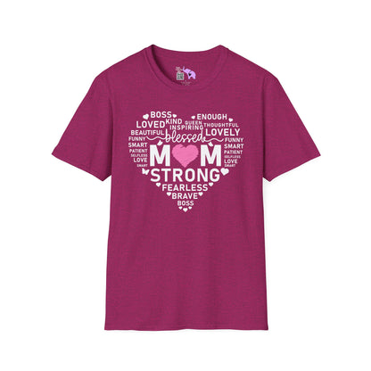 Mom Strong (Heart) Adult T-shirt
