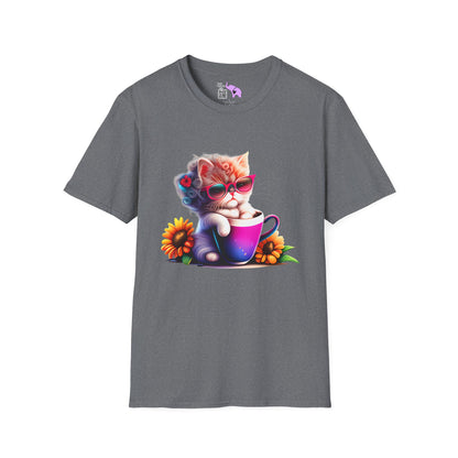Cool Sunflower Kitten 3 Adult T-shirt