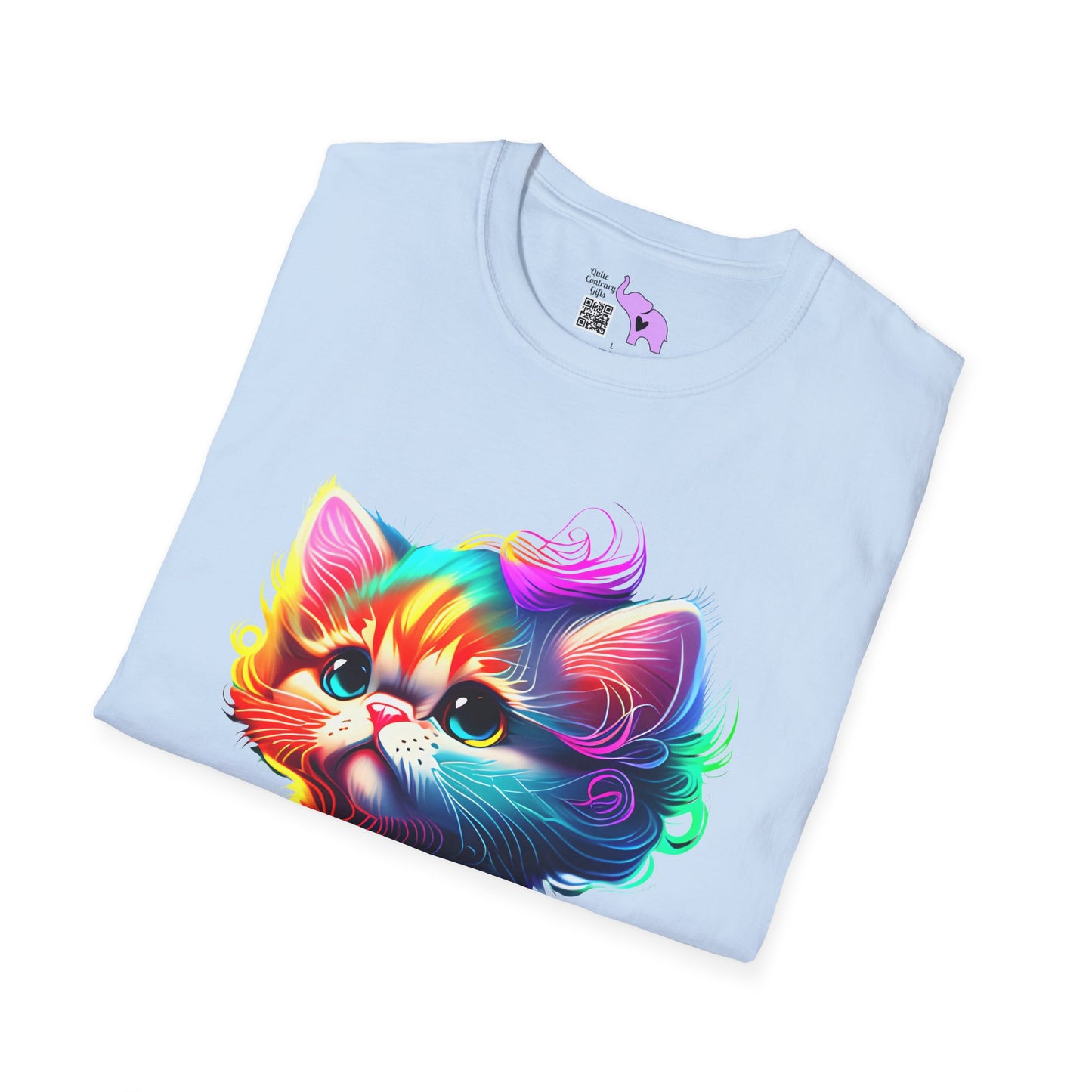 Cute Colorful Kitten Adult T-shirt