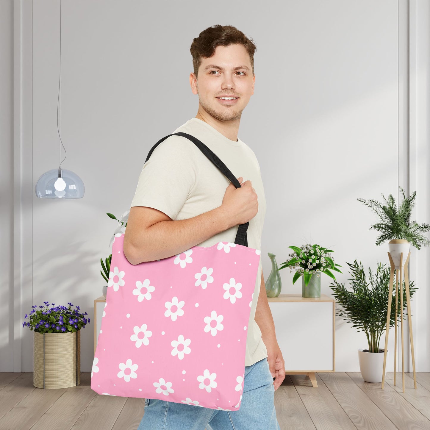 Pretty Petals & Dots Canvas Tote Bag