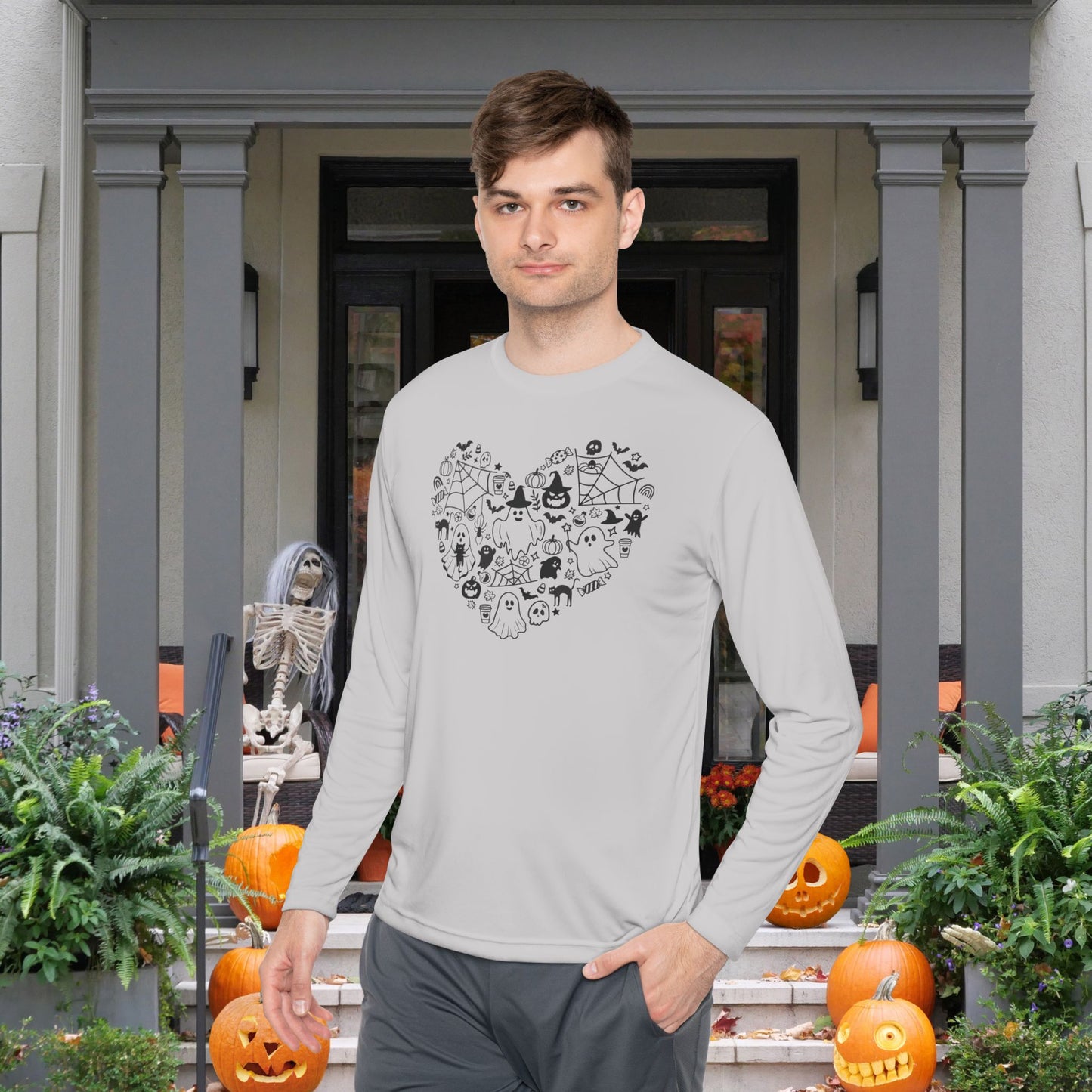 Halloween Love Adult Long Sleeve Tee
