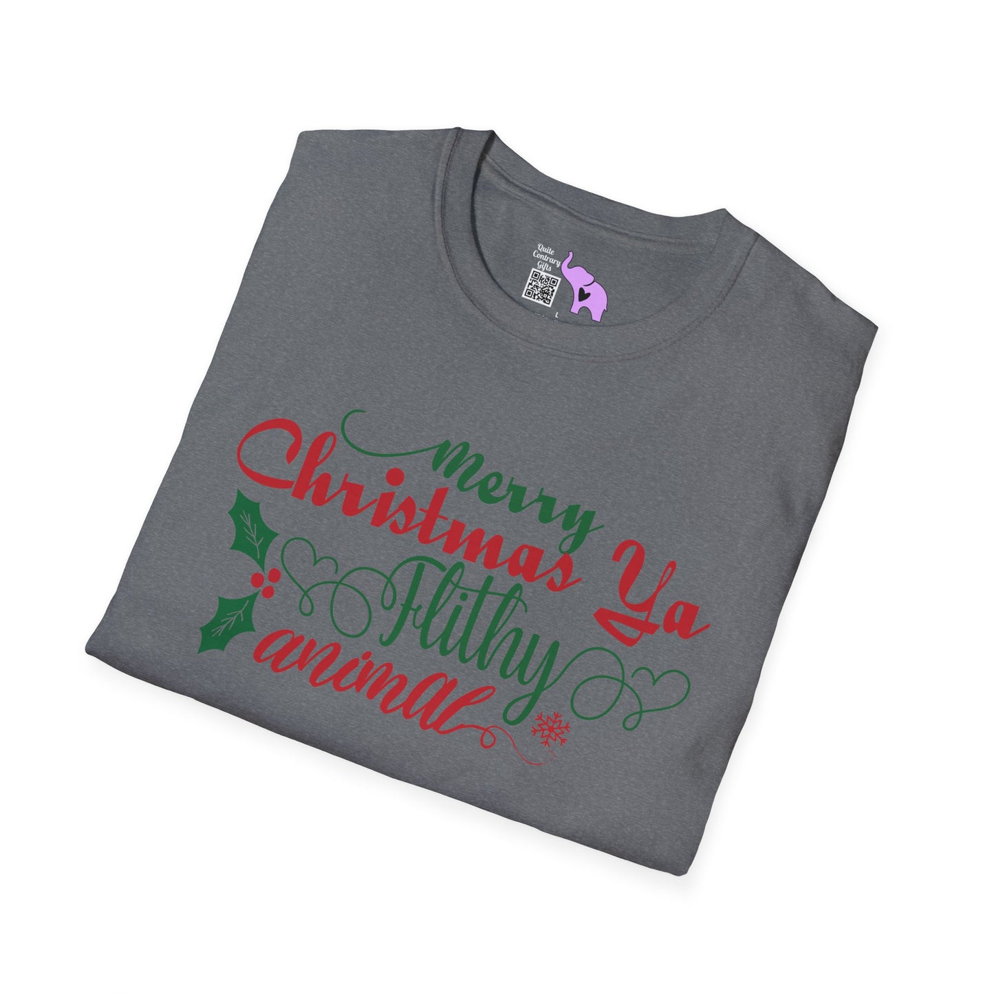 Merry Christmas Ya Filthy Animal Adult T-shirt