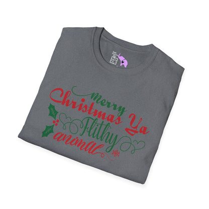 Merry Christmas Ya Filthy Animal Adult T-shirt