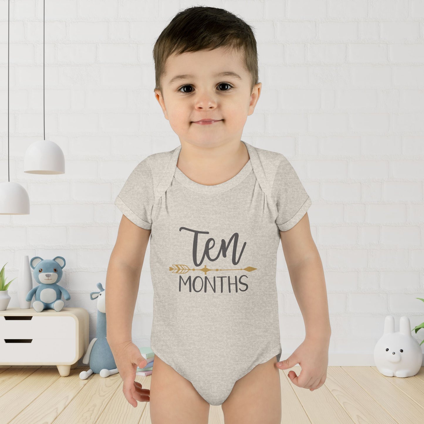 Golden Arrow Milestone Baby Bodysuit-Ten Months