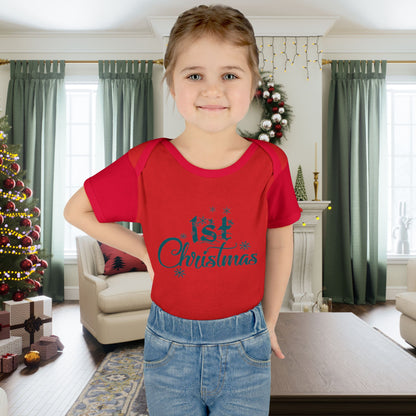 1st Christmas Infant Baby Rib Bodysuit