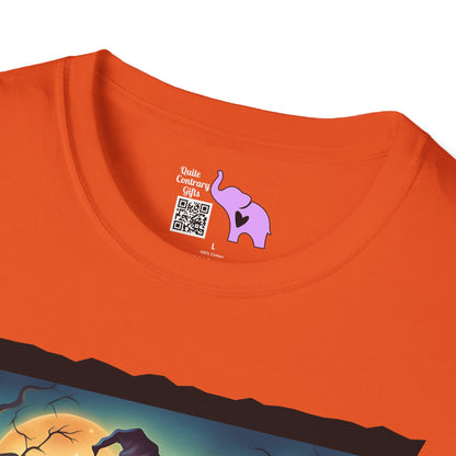 Halloween Scarecrow w/Pumpkins 3 Adult T-shirt