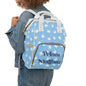 Personalized Prince Diaper Backpack – Baby Blue Crown Baby Bag (Custom Name/Text)