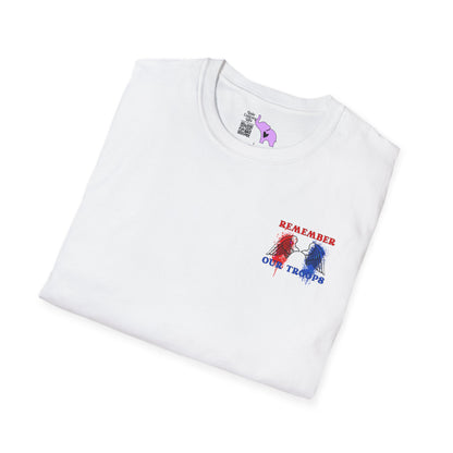 Freedom Isn't Free Saluting Soldier w/Wings Adult T-shirt