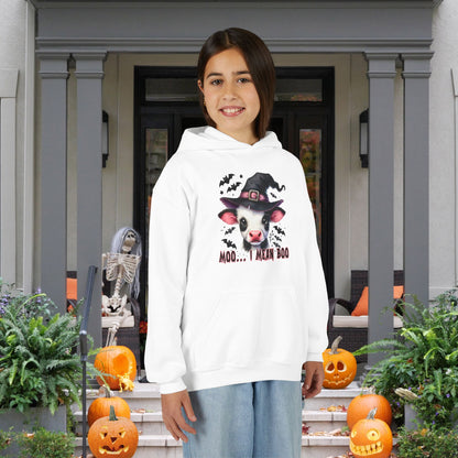 Moo I Mean Boo Calf Youth Heavy Blend Hooded Sweatshirt