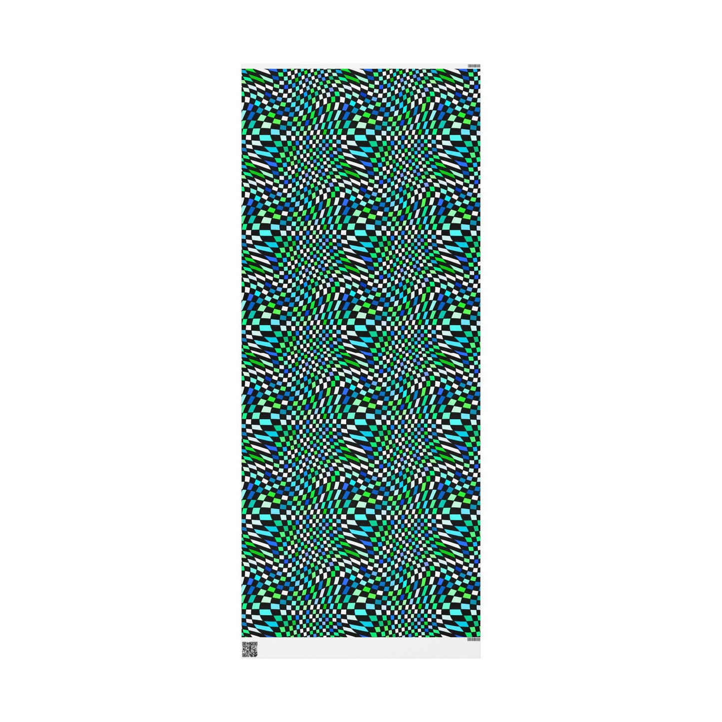 Warped Green Checkered Wrapping Paper