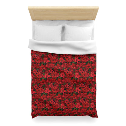 Copy of Winter Poinsettia Garden Microfiber Duvet Cover