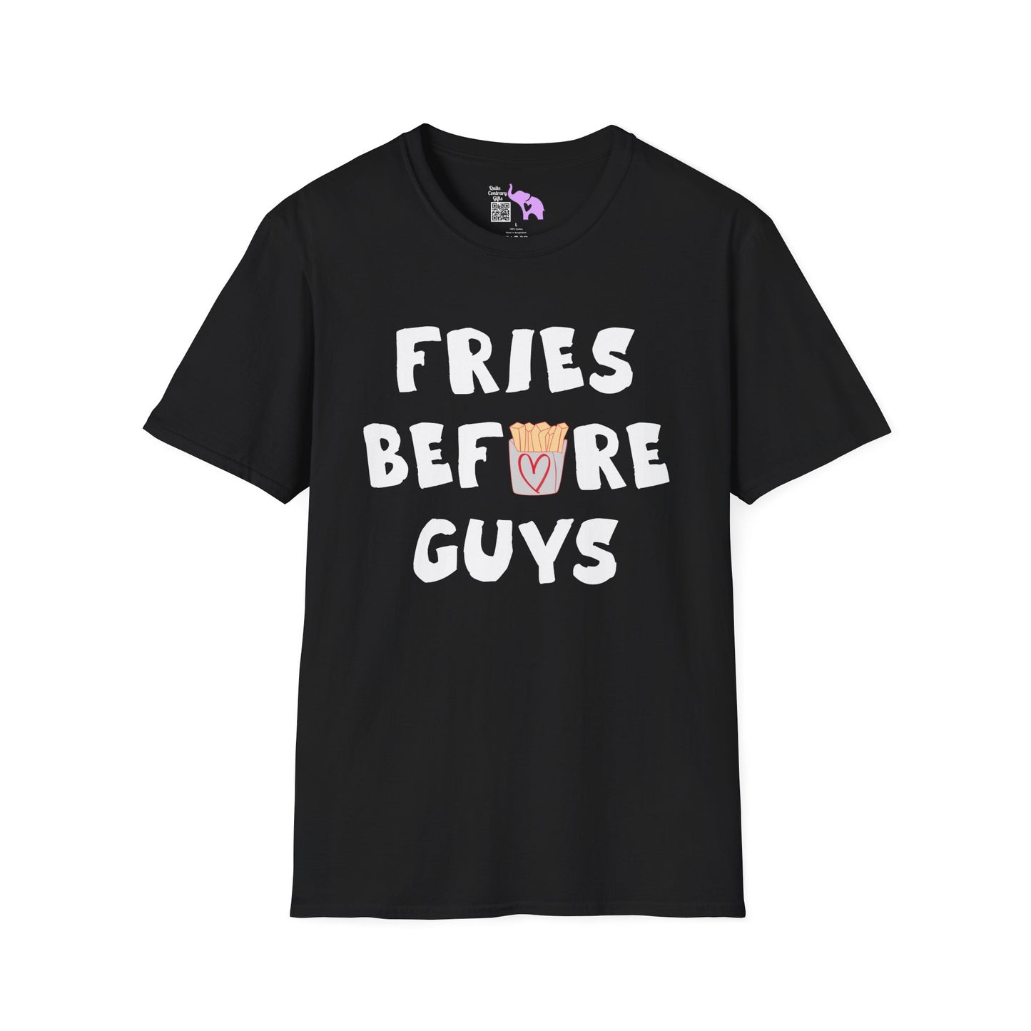Fries Before Guys Adult T-shirt