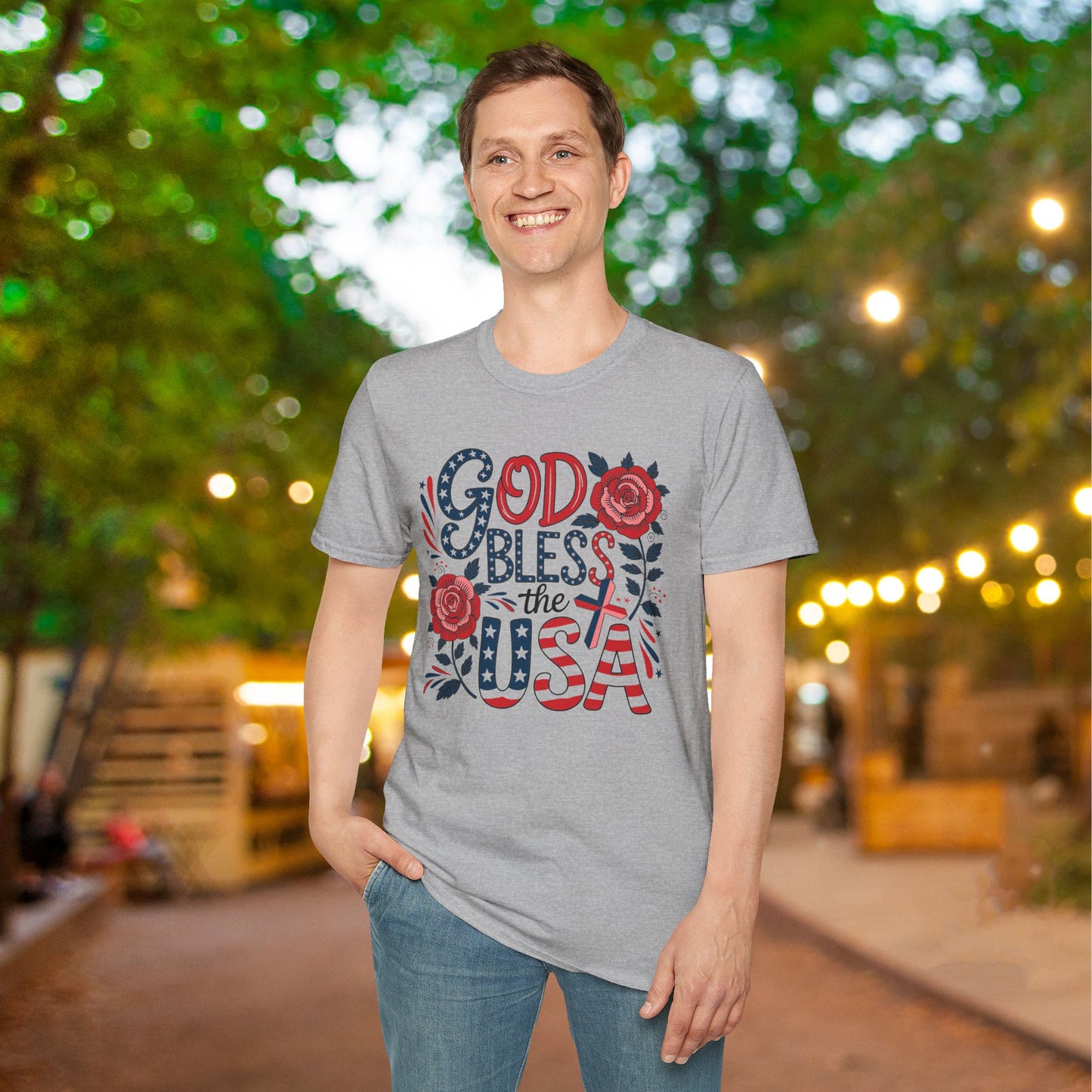 God Bless The USA Adult T-shirt