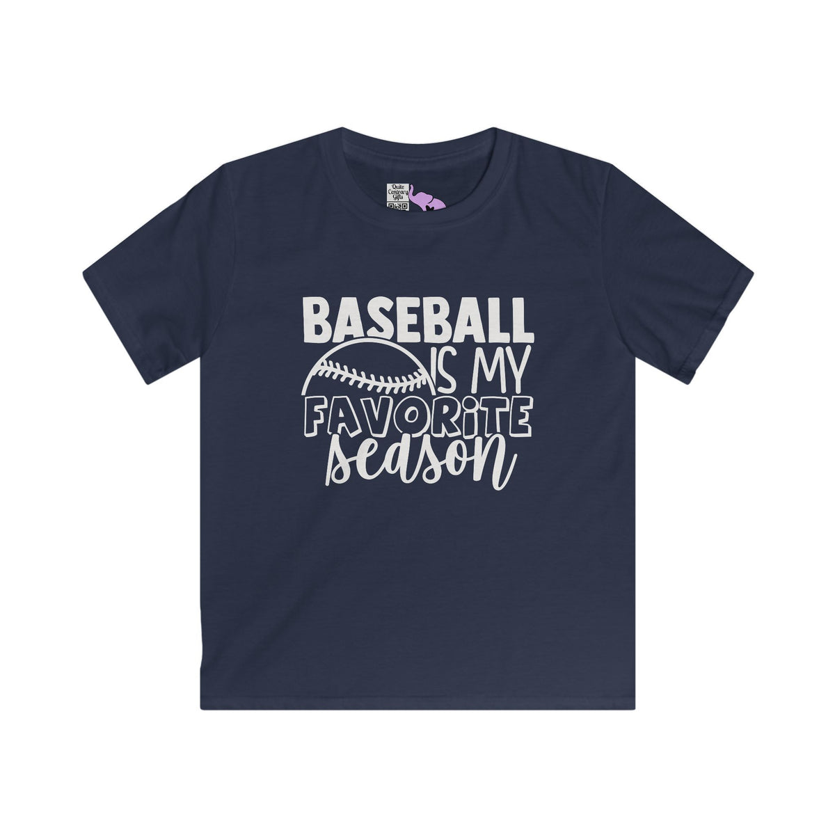 Baseball Is My Favorite Season Youth Softstyle Tee