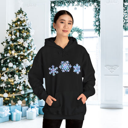 Blue Snowflakes Adult Heavy Blend™ Hooded Sweatshirt