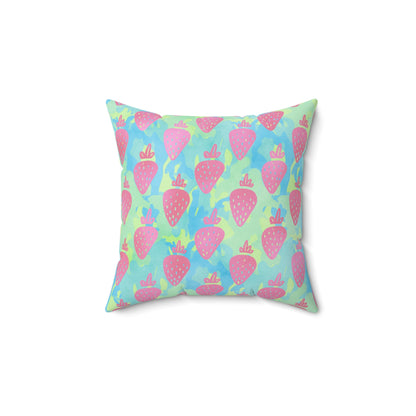 Strawberry Breeze Throw Pillow