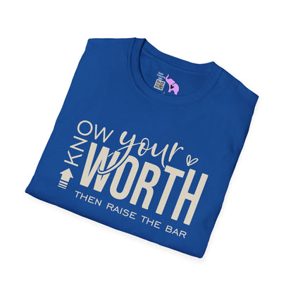 Know Your Worth Then Raise The Bar Adult T-shirt
