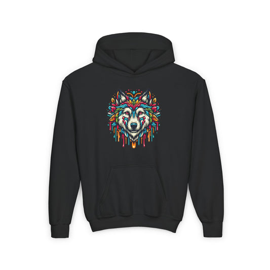 Colorful Wolf 2 Youth Hoodie