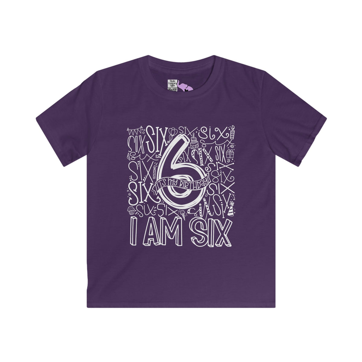 I Am Six Typography Youth Softstyle Tee