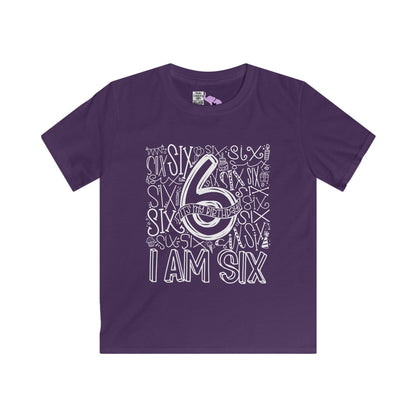 I Am Six Typography Youth Softstyle Tee