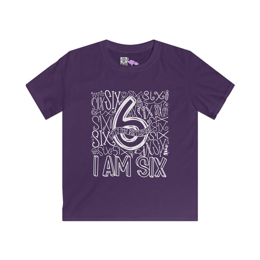 I Am Six Typography Youth Softstyle Tee
