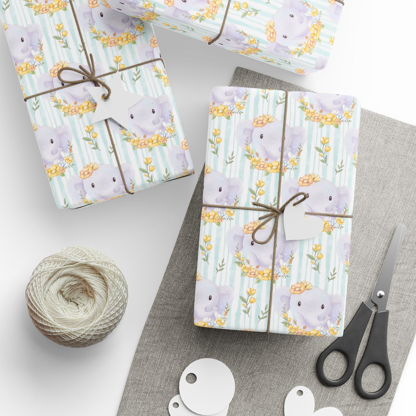 Elephant in Bloom Wrapping Paper