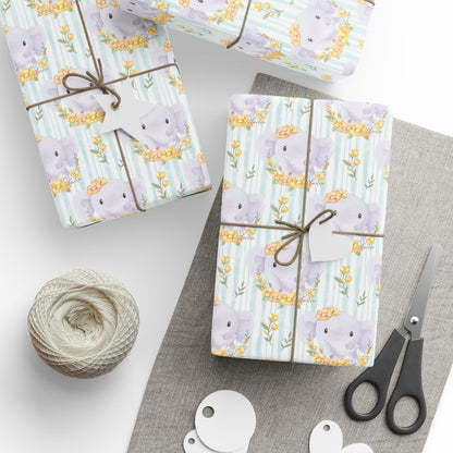 Elephant in Bloom Wrapping Paper