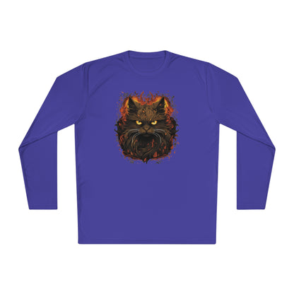 Creepy Black Cat Adult Long Sleeve Tee