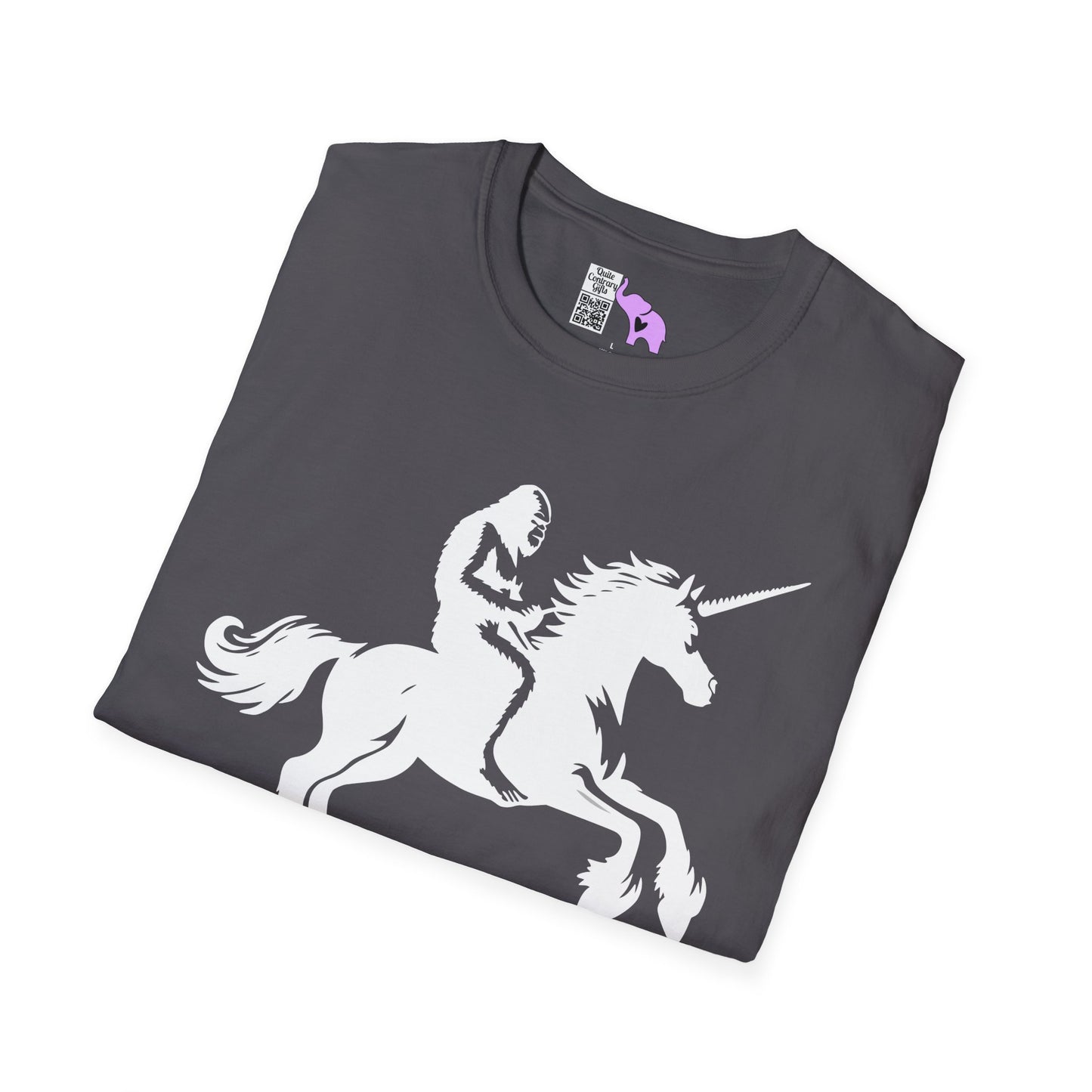 Bigfoot Rides A Unicorn Adult T-shirt