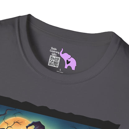 Halloween Scarecrow w/Pumpkins 3 Adult T-shirt