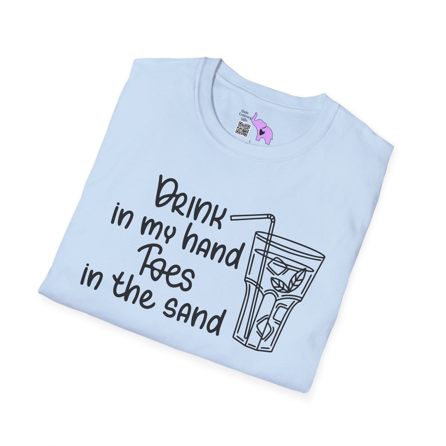 Drink In My Hand Toes In The Sand Adult T-shirt