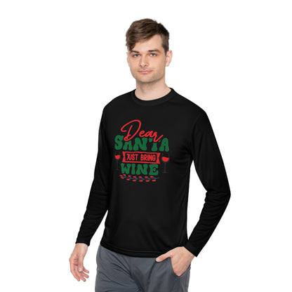 Dear Santa Just Bring Wine Adult Long Sleeve Tee