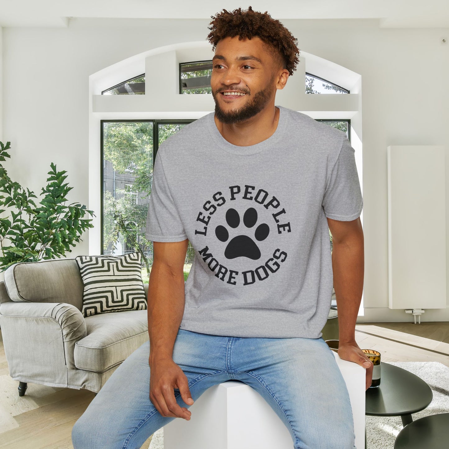 Less People More Dogs Adult T-shirt