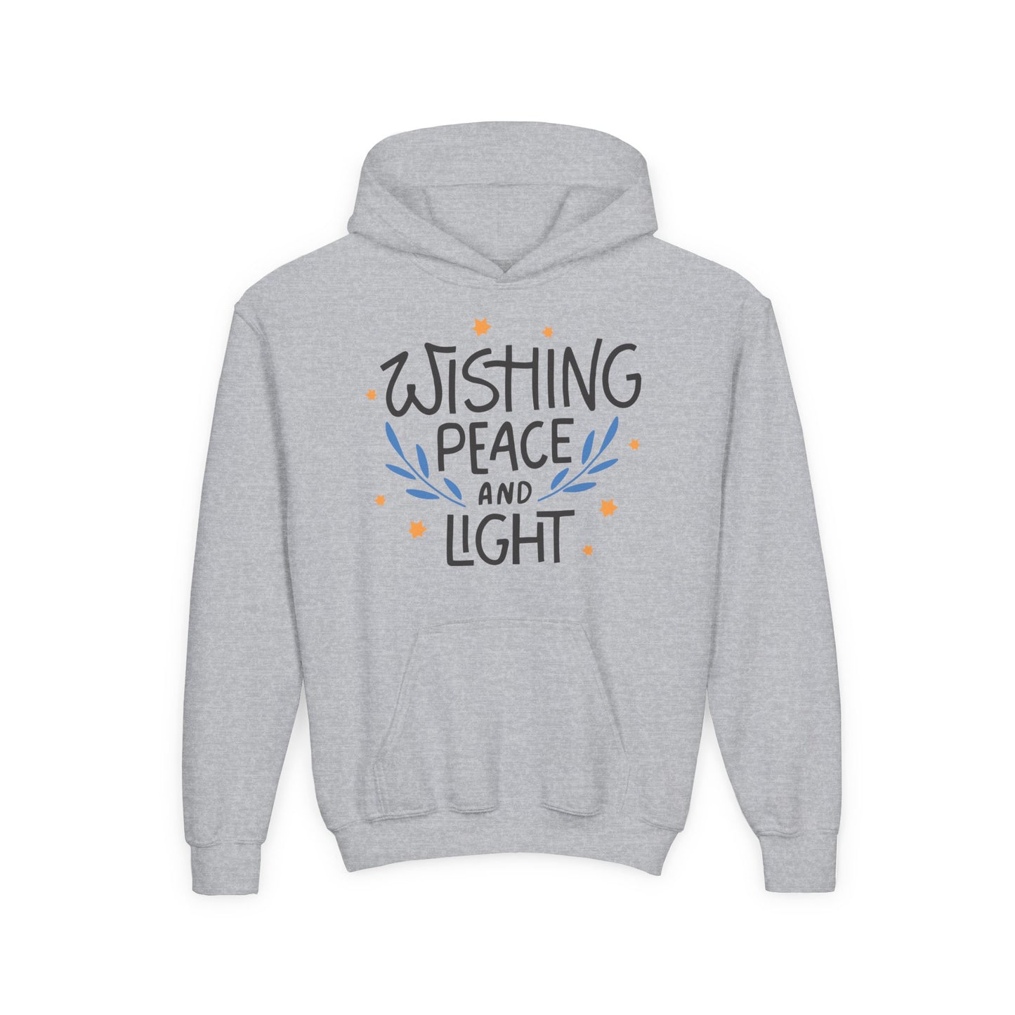 Hanukkah Wishing Peace & Light 3 Youth Hoodie