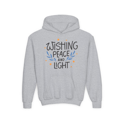 Hanukkah Wishing Peace & Light 3 Youth Hoodie