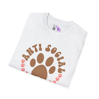 AntiSocial Dog Mom Adult T-shirt