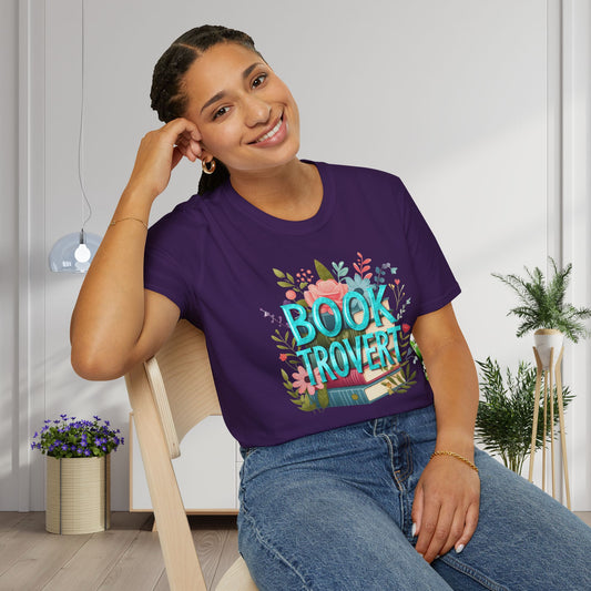 Booktrovert (Floral) Adult T-shirt
