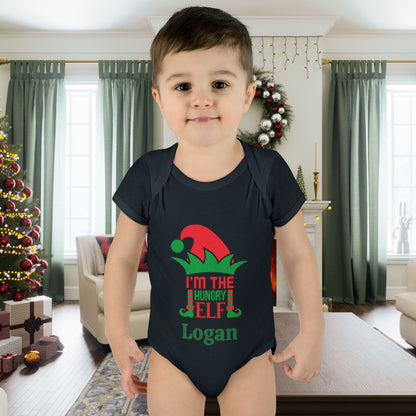 I'm The Hungry Elf Personalized Infant Baby Rib Bodysuit