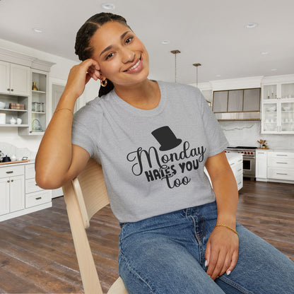 Monday Hates You Too Adult T-shirt