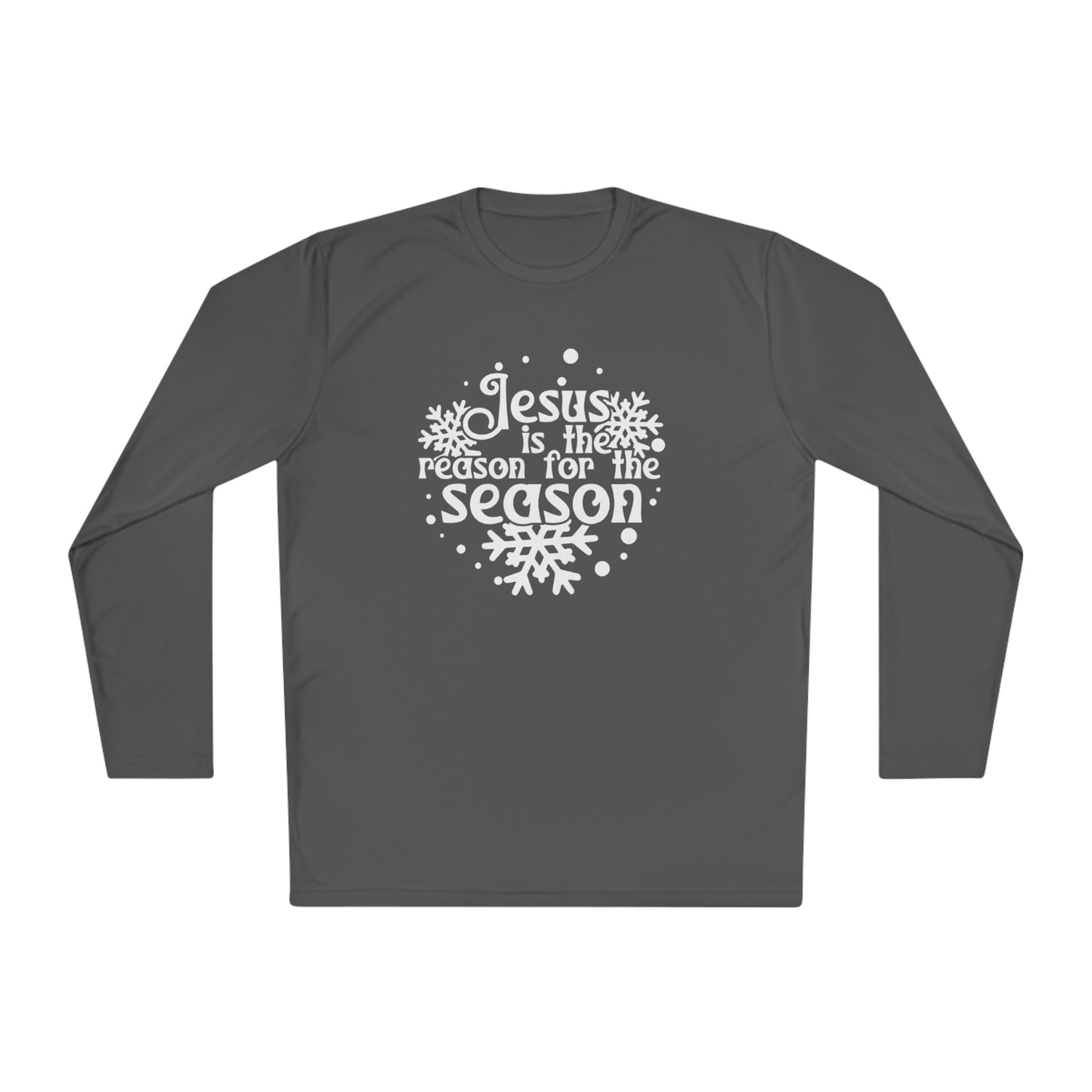 Jesus Is The Reason For The Season Snowflake Adult Long Sleeve Tee