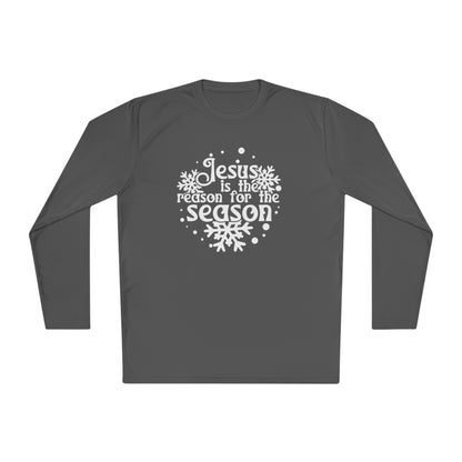 Jesus Is The Reason For The Season Snowflake Adult Long Sleeve Tee