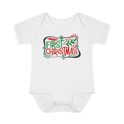 My First Christmas Infant Baby Rib Bodysuit