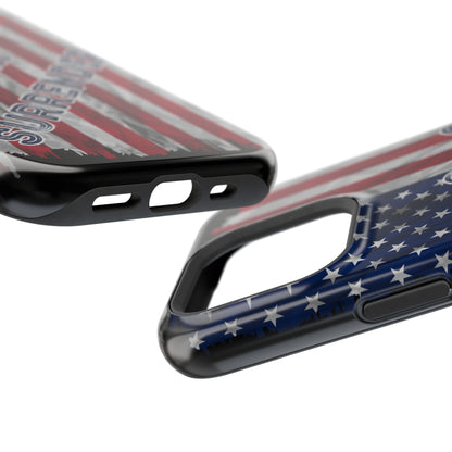Never Surrender American Flag MagSafe® Compatible Tough Case for iPhone