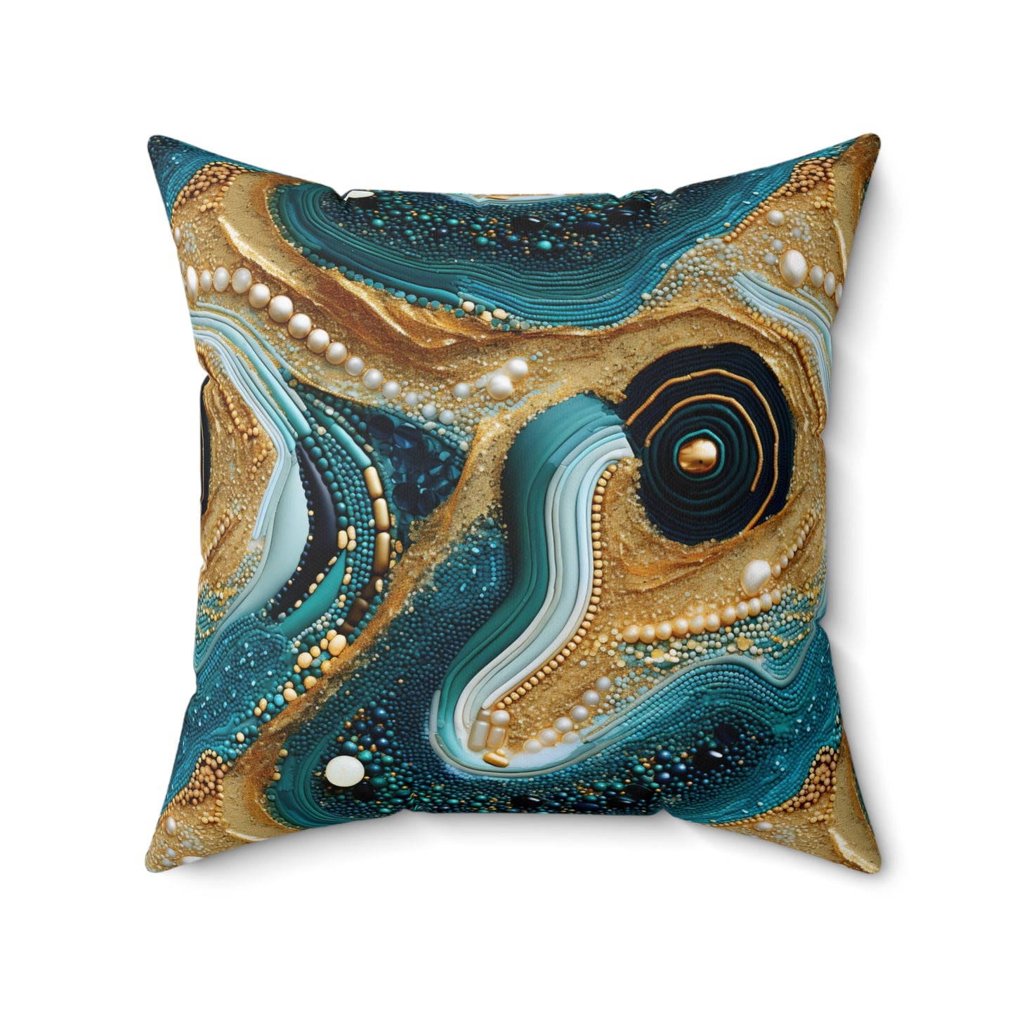 Gilded Ocean Veins Throw Pillow