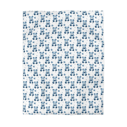 Blue Bear Hugs Microfiber Duvet Cover