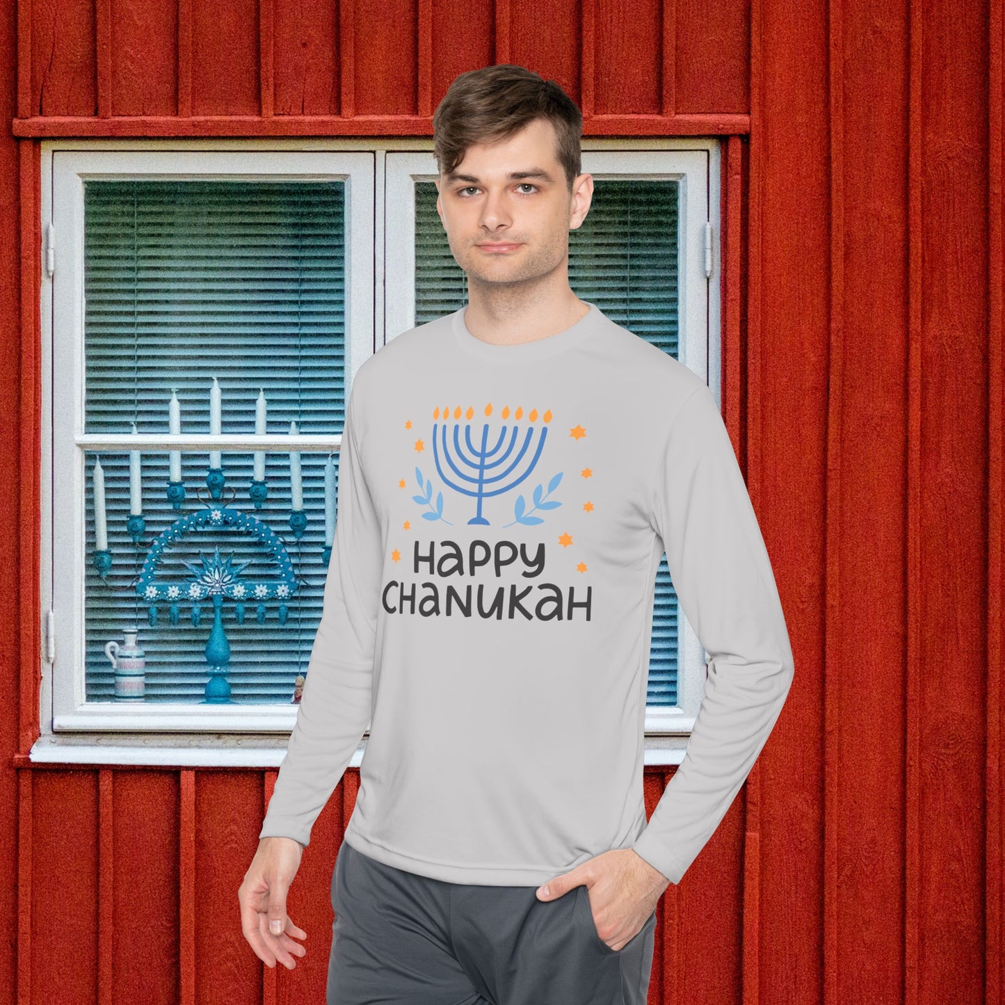 Happy Chanukah Adult Long Sleeve Tee